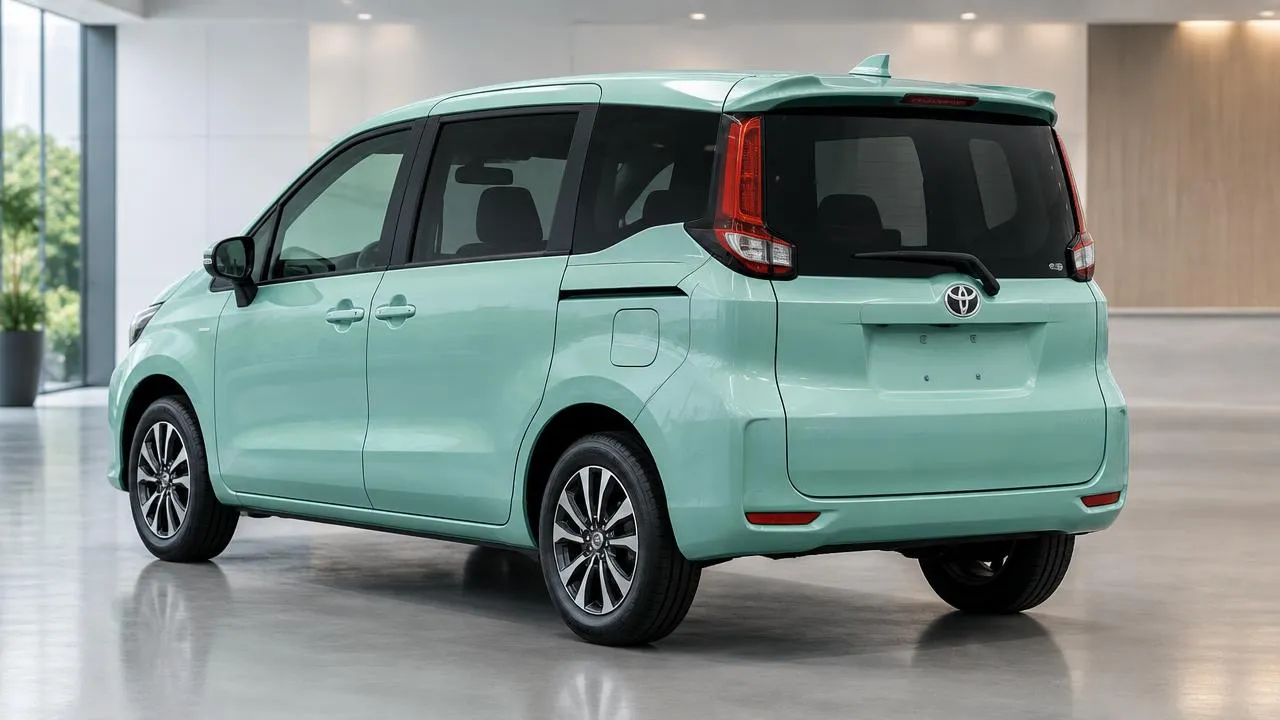 Toyota Sienta — rear three-quarter exterior view
